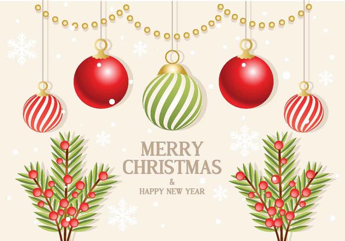 Christmas Vector Branch Ornaments Christmas Vector Branch Ornaments