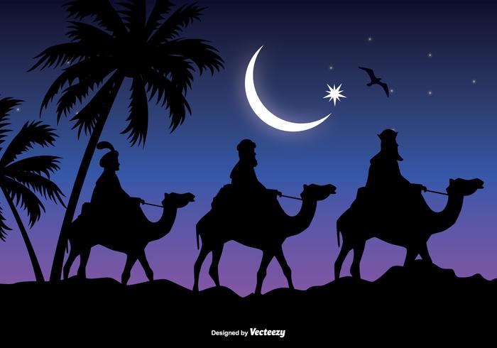 Three Wise Men Scene Vector Three Wise Men Scene Vector
