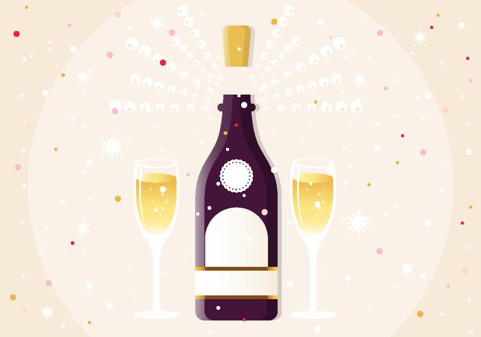 New Year Champagne Vector Illustration New Year Champagne Vector Illustration