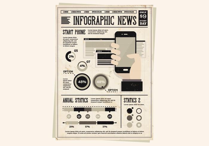 Newspaper Handheld Device Vector Newspaper Handheld Device Vector