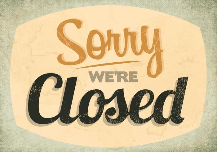 Classic Closed Sign Vector Classic Closed Sign Vector