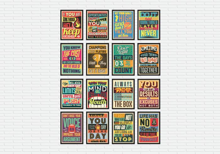 Motivational Poster Collection Vector Motivational Poster Collection Vector