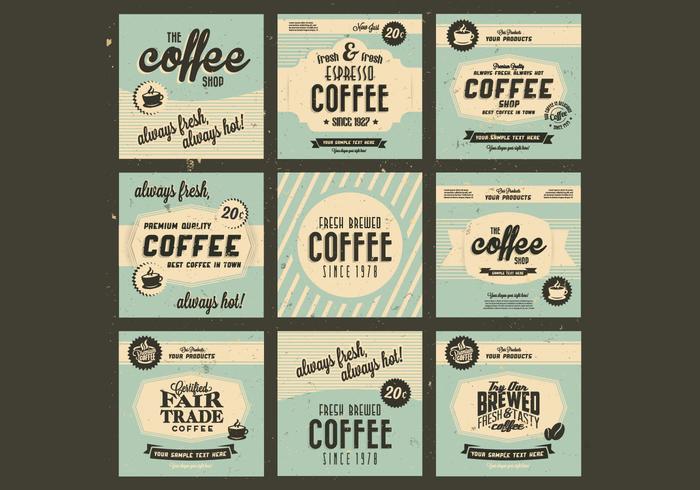 1960s Coffee Collection Vector 1960s Coffee Collection Vector