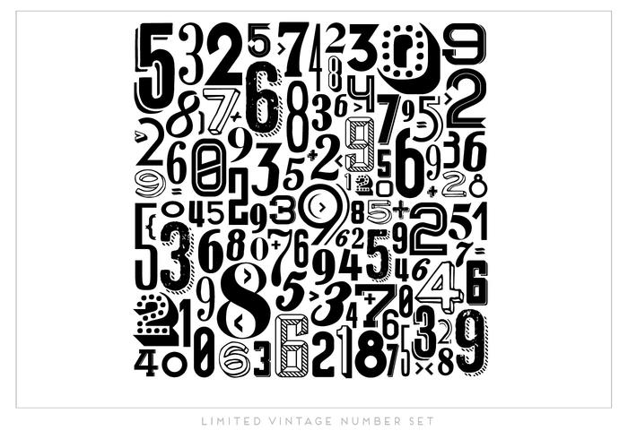 Black and White Number Vector Black and White Number Vector