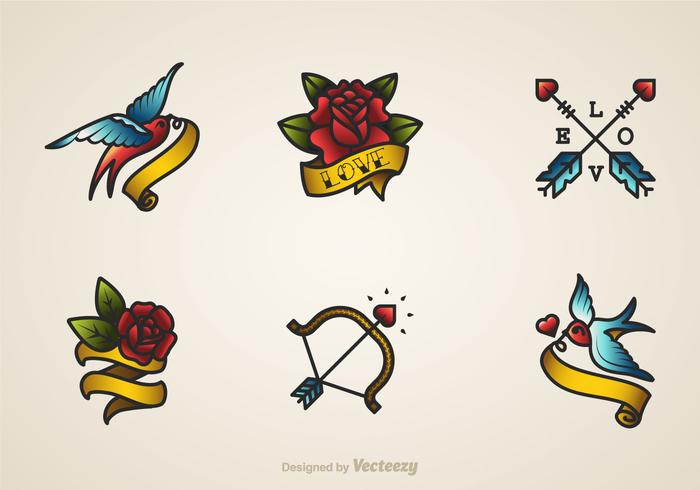 Valentine Old School Vector Tattoos Valentine Old School Vector Tattoos