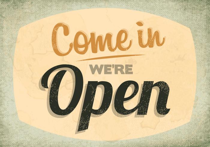Vintage Open Sign Vector Vintage Open Sign Vector
