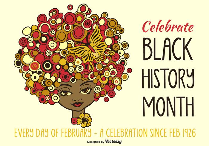 Vector Drawn Afro American Girl Illustration Vector Drawn Afro American Girl Illustration