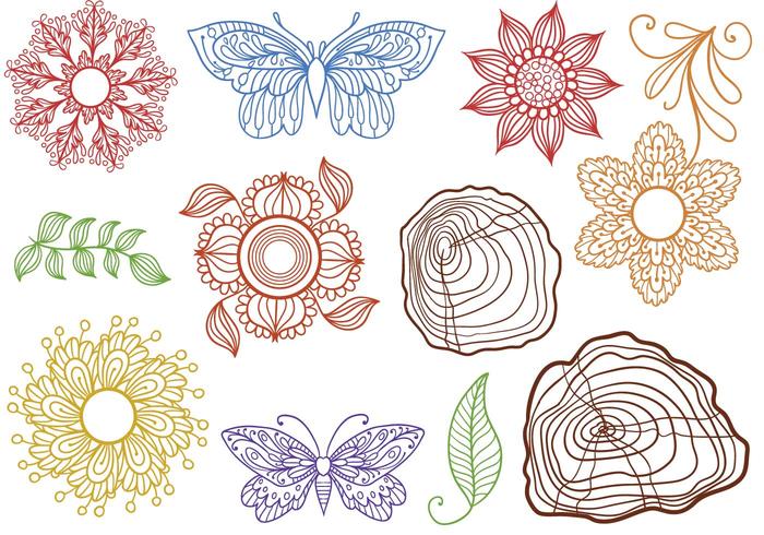 Ornamental Nature Vectors Ornamental Nature Vectors