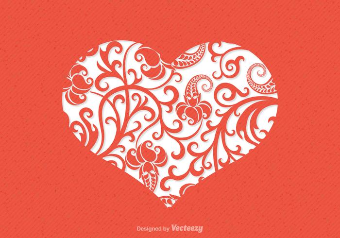 Floral Heart Vector Card Floral Heart Vector Card