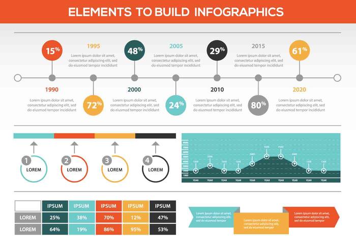Retro Colored Vector Infographic Elements Retro Colored Vector Infographic Elements