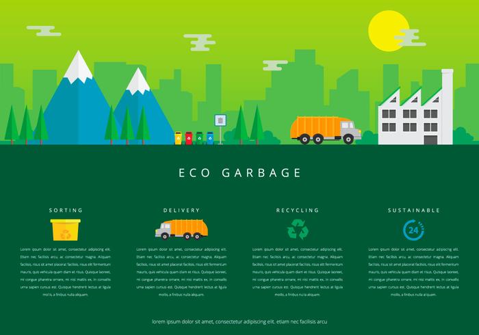 Landfill Trash and Recycle Infographics Template Landfill Trash and Recycle Infographics Template