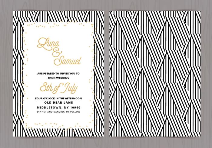 Vector Black and White Wedding Invite Vector Black and White Wedding Invite