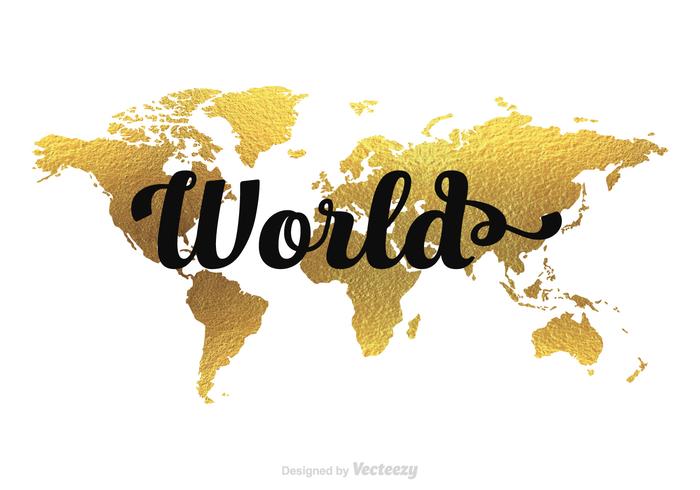 Vector Gold World Map Vector Gold World Map