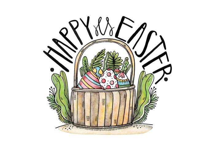 Easter Basket Vector Background Easter Basket Vector Background