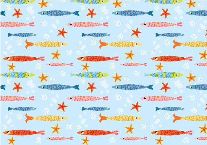 Funky Cute Fish Pattern Vector Funky Cute Fish Pattern Vector