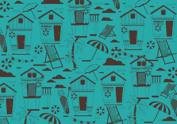 Beach Cabana Pattern Vector Beach Cabana Pattern Vector
