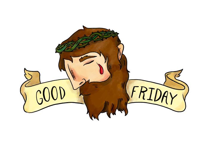 Good Friday Vector Watercolor Illustration of Jesus With Crown of Thorns Good Friday Vector Watercolor Illustration of Jesus With Crown of Thorns