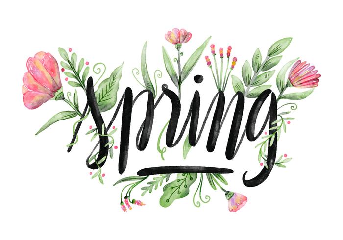 Floral Watercolor Spring Background Vector Floral Watercolor Spring Background Vector