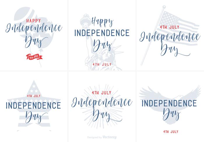 Happy Independence Day Hand Drawn Lettering Vector Posters Happy Independence Day Hand Drawn Lettering Vector Posters