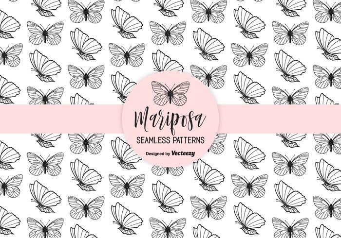 Mariposa Hand Drawn Seamless Vector Pattern Mariposa Hand Drawn Seamless Vector Pattern