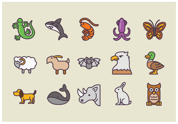 Pack of Animal Icons Vectors Pack of Animal Icons Vectors