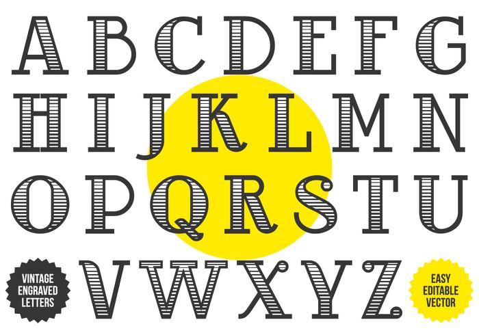 Black And White Etched Vintage Alphabet Black And White Etched Vintage Alphabet
