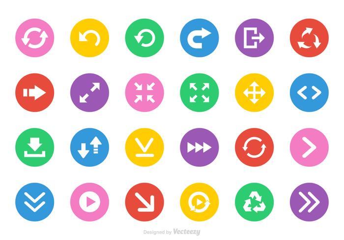 Flat Arrows Vector Icon Set Flat Arrows Vector Icon Set