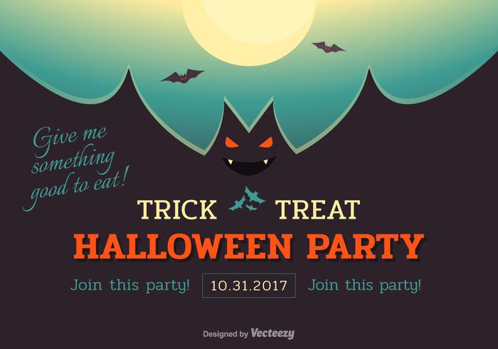 Halloween Bat Party Vector Poster Halloween Bat Party Vector Poster