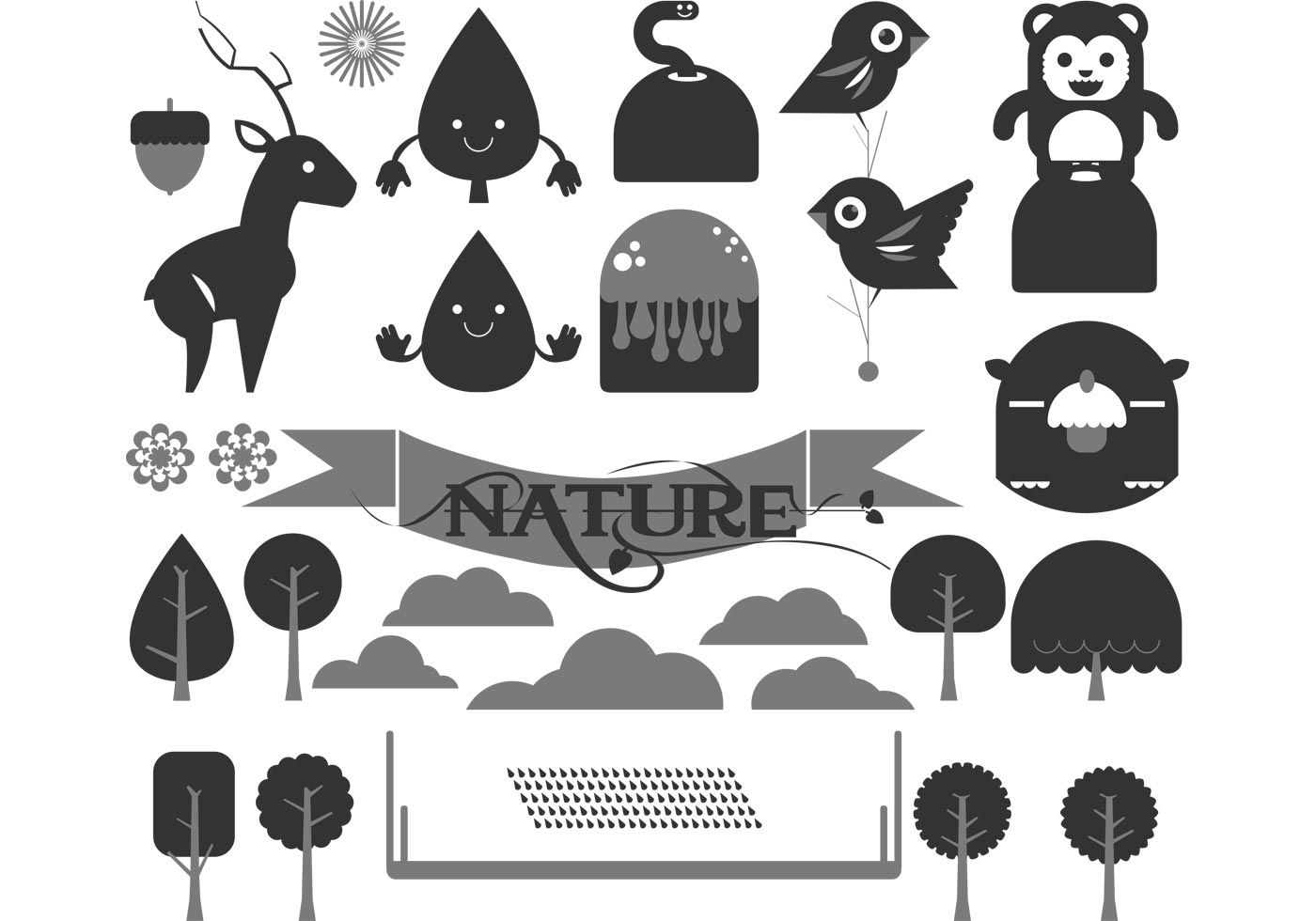 Happy Forest Vector Pack - Download Free Vector Art, Stock Graphics