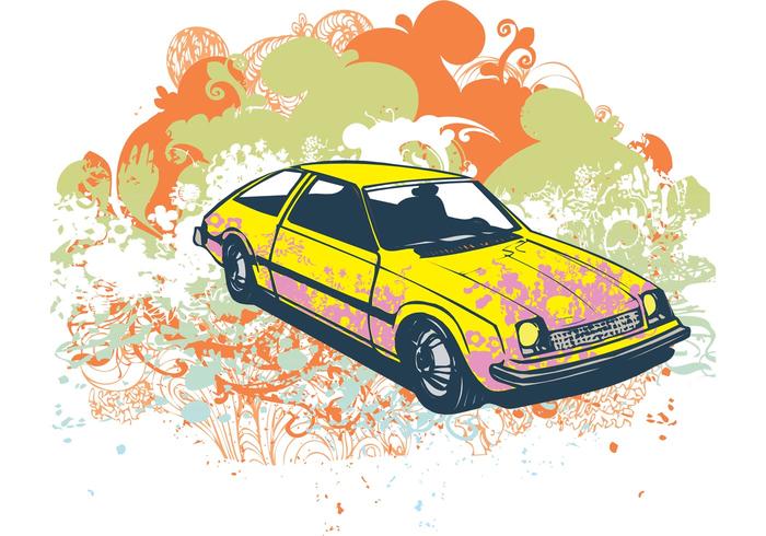 Grunge retro car vector illustration Grunge retro car vector illustration