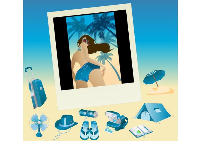 Blue Vector Summer Vista Icons Blue Vector Summer Vista Icons