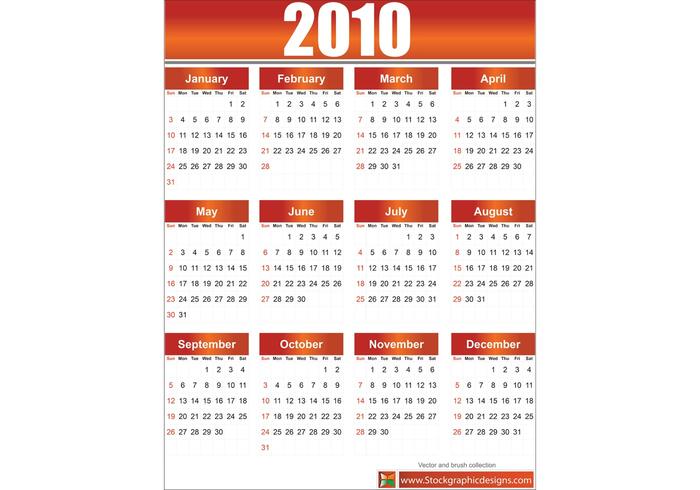 2010 Free Vector Calendar 2010 Free Vector Calendar