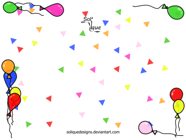 Confetti Background with Balloon Frame Confetti Background with Balloon Frame