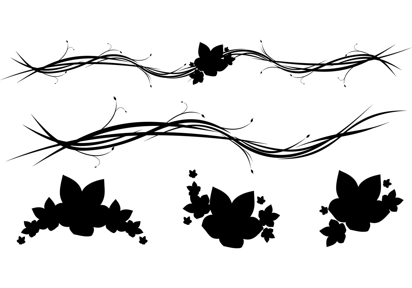 Download Free Horizontal Floral Ornaments - Download Free Vector Art, Stock Graphics & Images