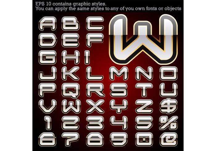Free vector alphabet with graphic styles Free vector alphabet with graphic styles