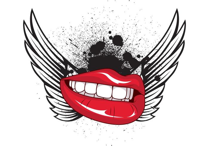Wings, lips and pattern vector samples Wings, lips and pattern vector samples