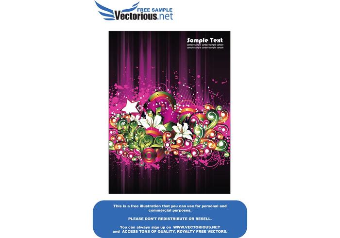 Free vector floral grungy illustration Free vector floral grungy illustration