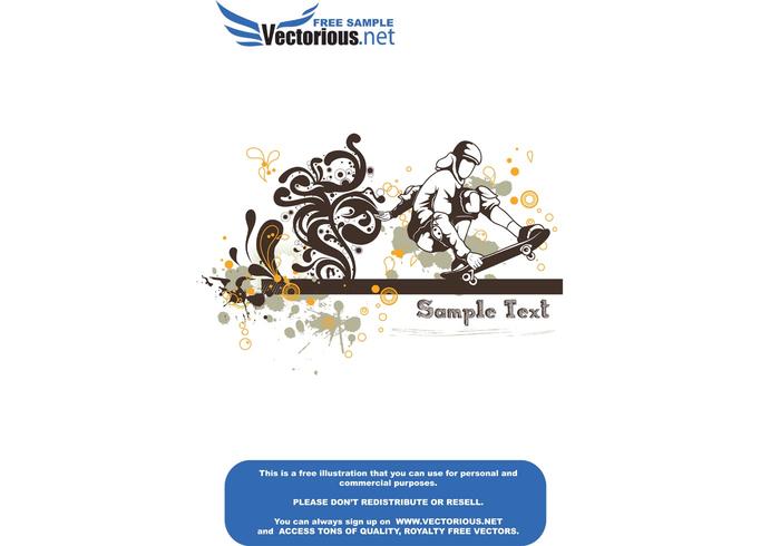 Floral vector background - skater Floral vector background - skater