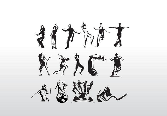 Aerobic Art Dancer Vector Silhouettes Aerobic Art Dancer Vector Silhouettes
