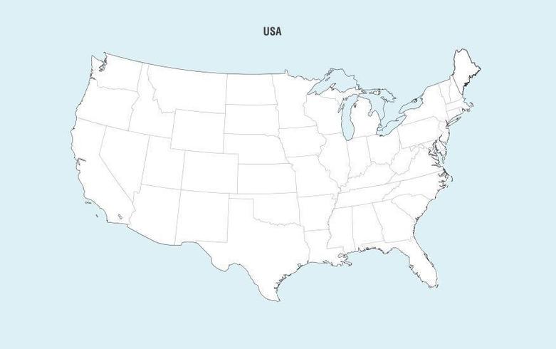 Vector de mapa de Estados Unidos