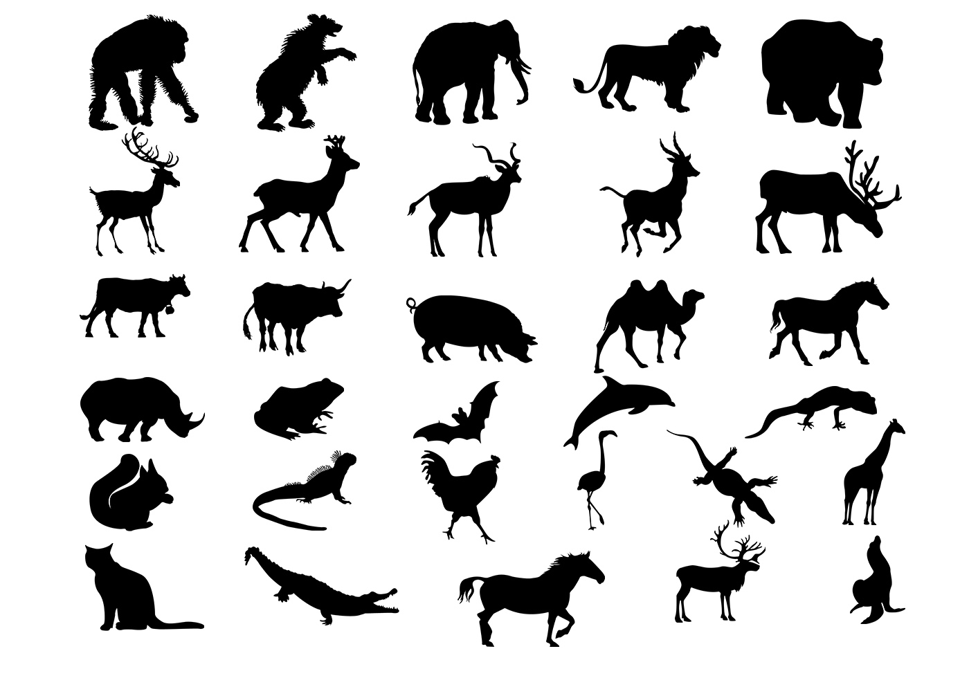 Amazing Animal Silhouette Vectors 6657 Vector Art at Vecteezy