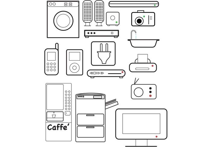 Vektor Appliance Ikoner Vektor Appliance Ikoner