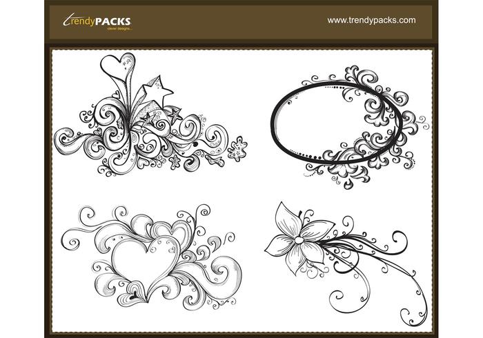 Free Hand Drawn Vector Ornaments Free Hand Drawn Vector Ornaments