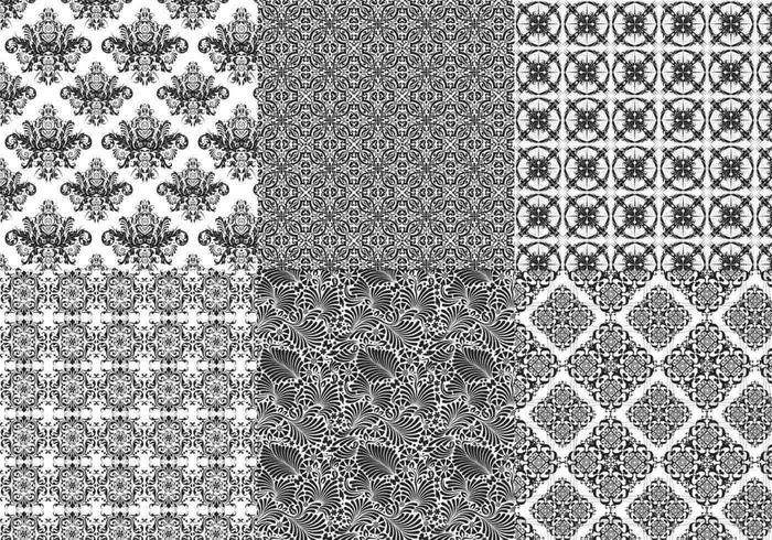Seamless Baroque Illustrator Patterns  vector