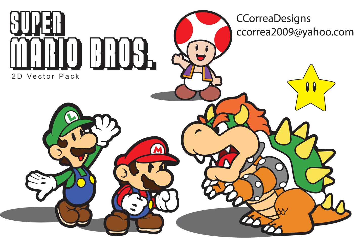 Mario And Luigi Free Vector Art - (4 Free Downloads)