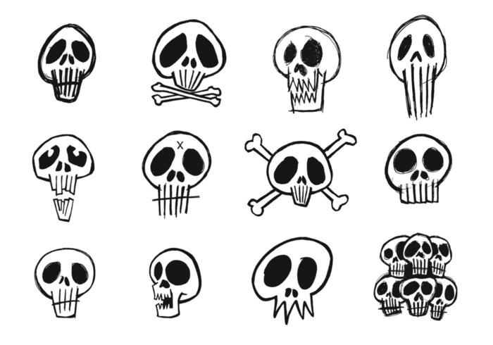 Sketchy Skull Vector Pack 