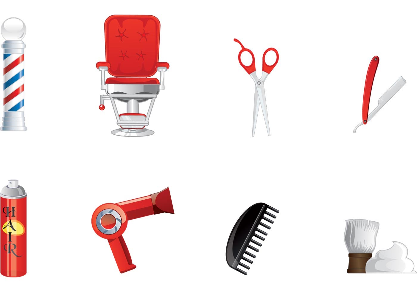 Barber Shop Vector Pack - Download Free Vectors, Clipart 