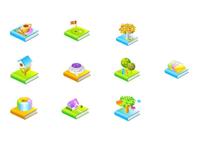 Various Book Icon Vectors 