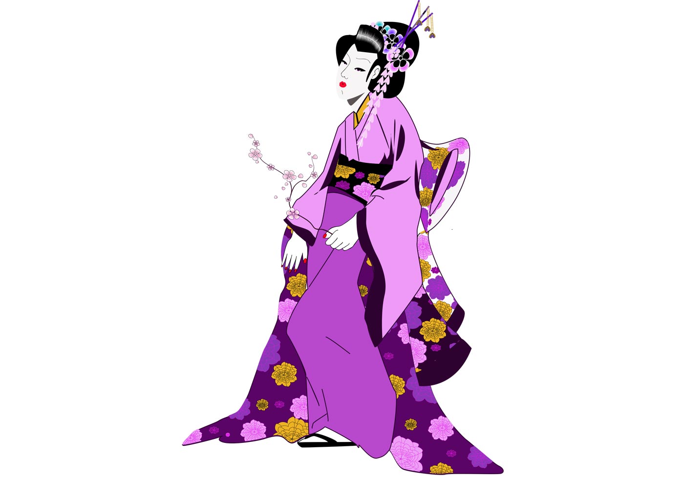 Japanese Geisha Girl  Download Free Vector Art, Stock 