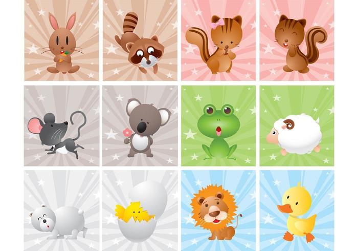 Cute Cartoon Animal Vector Pack 